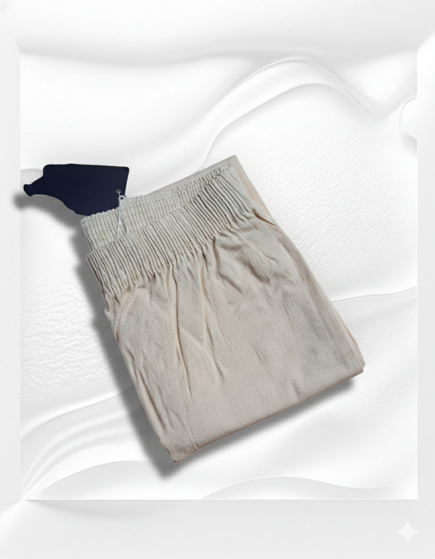 Half White Straight Cut Pants - Stretchable Pants for Kurti-BS14