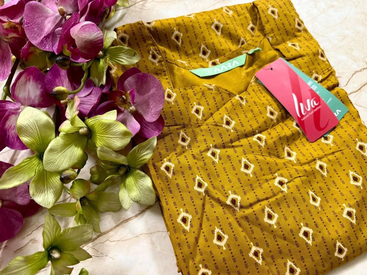 Mustard Yellow Rayon Liva AA06