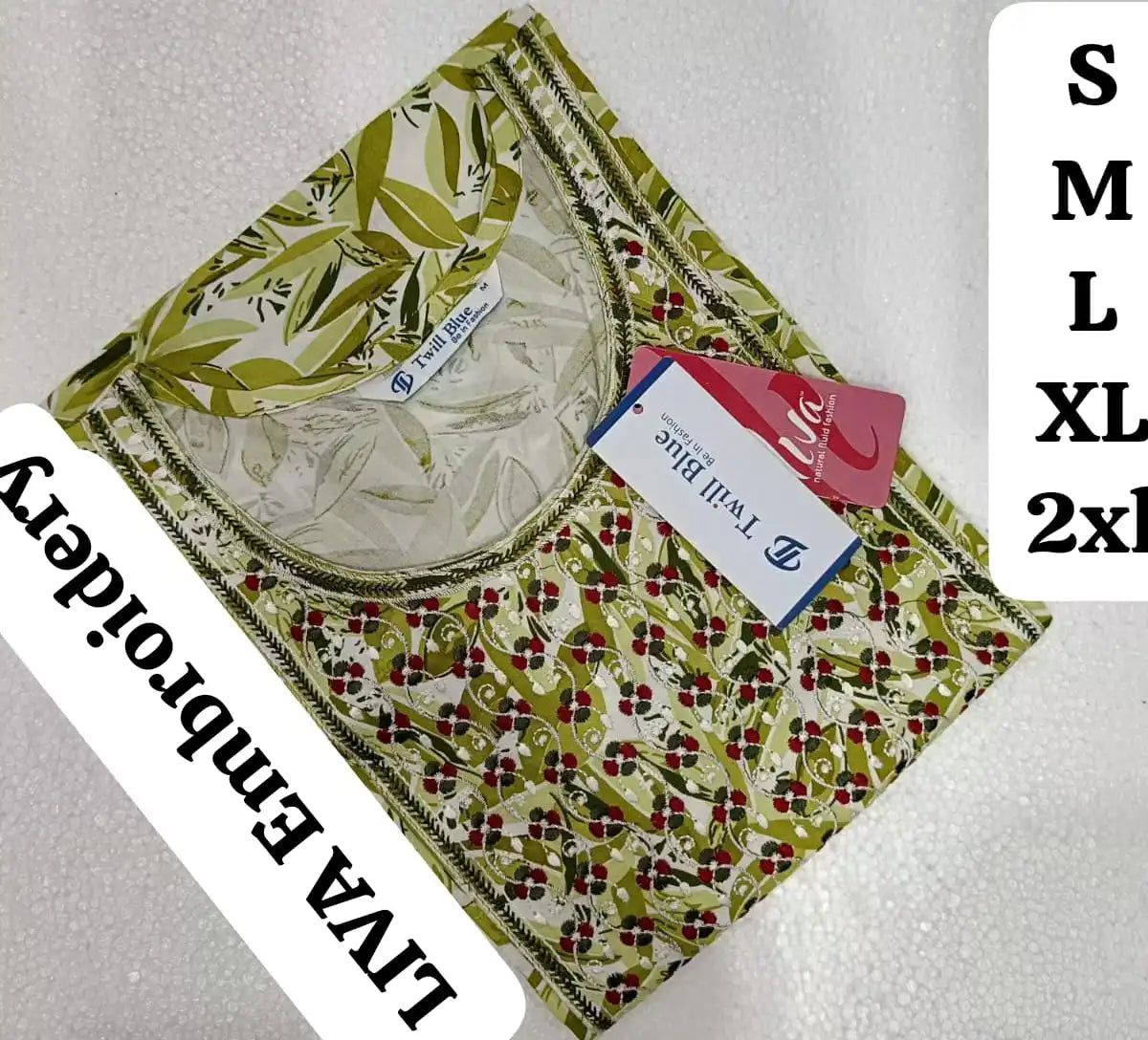 Embroidery Liva Kurti Green EKTB01