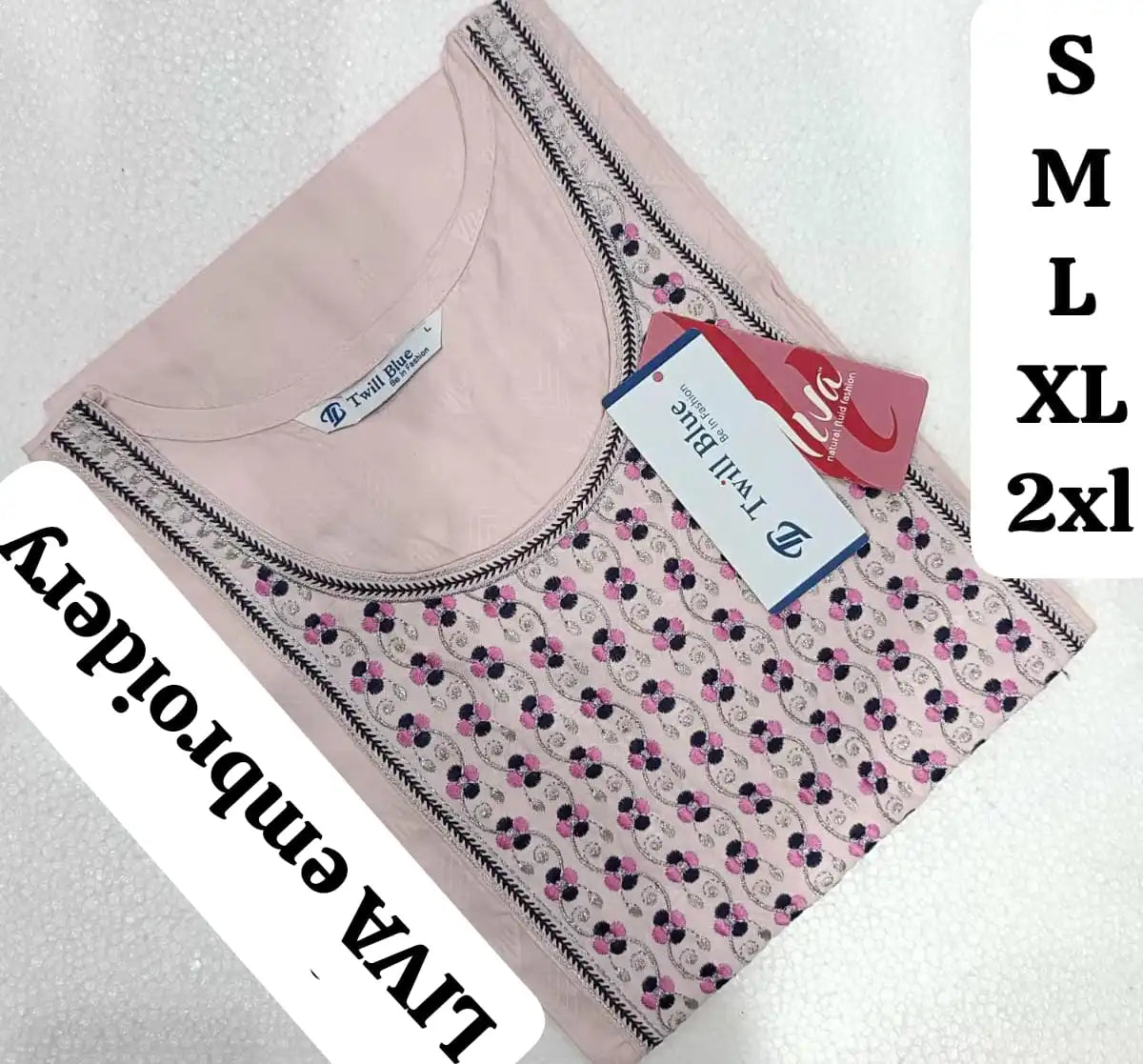 Embroidery Liva Kurti Pink EKTB02