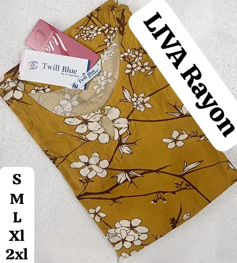 Mustard-FloralPattern-Rayon-Liva-Kurti-TW26