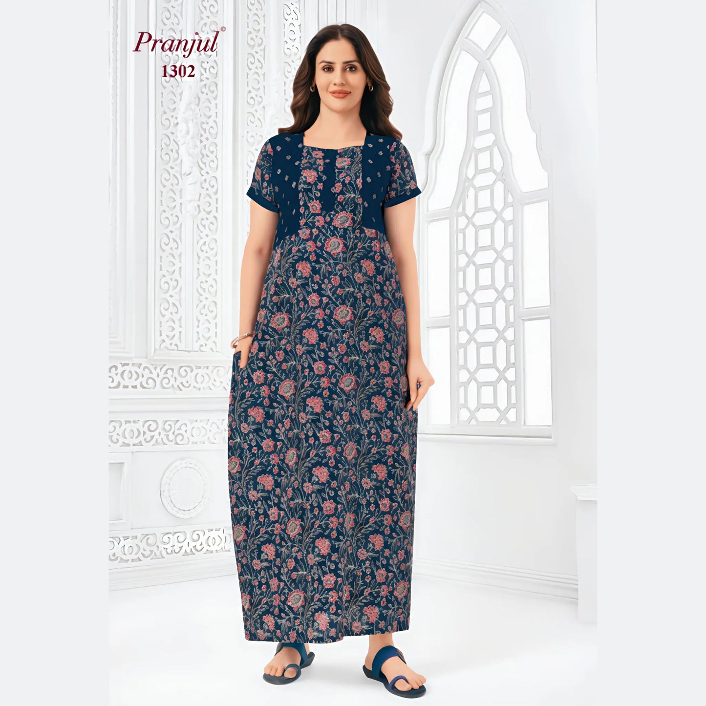 Cotton Pranjul Nighty 1302