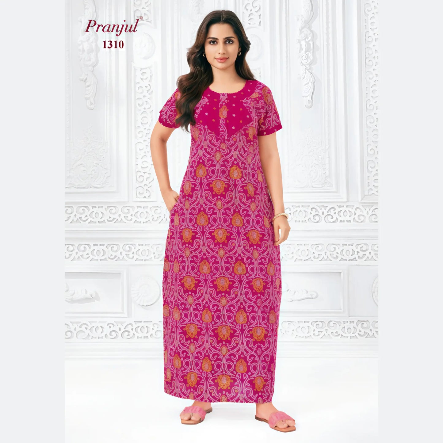 Cotton Pranjul Nighty 1310