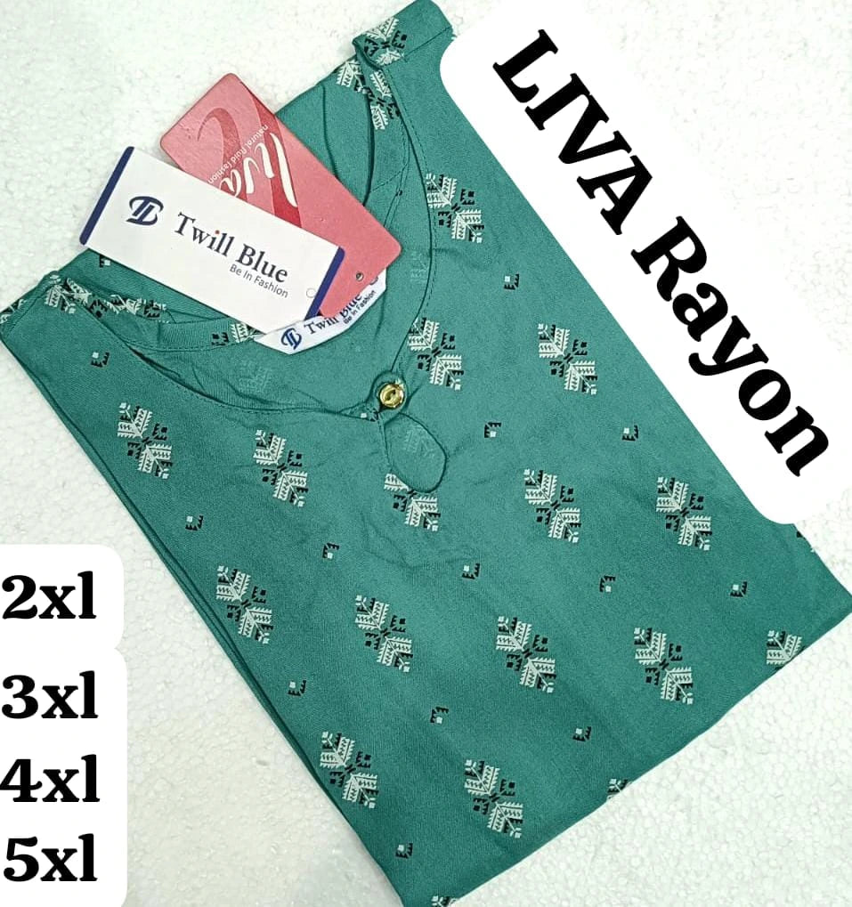 Teal_Rayon_Printed_Plus_Kurti_TW57