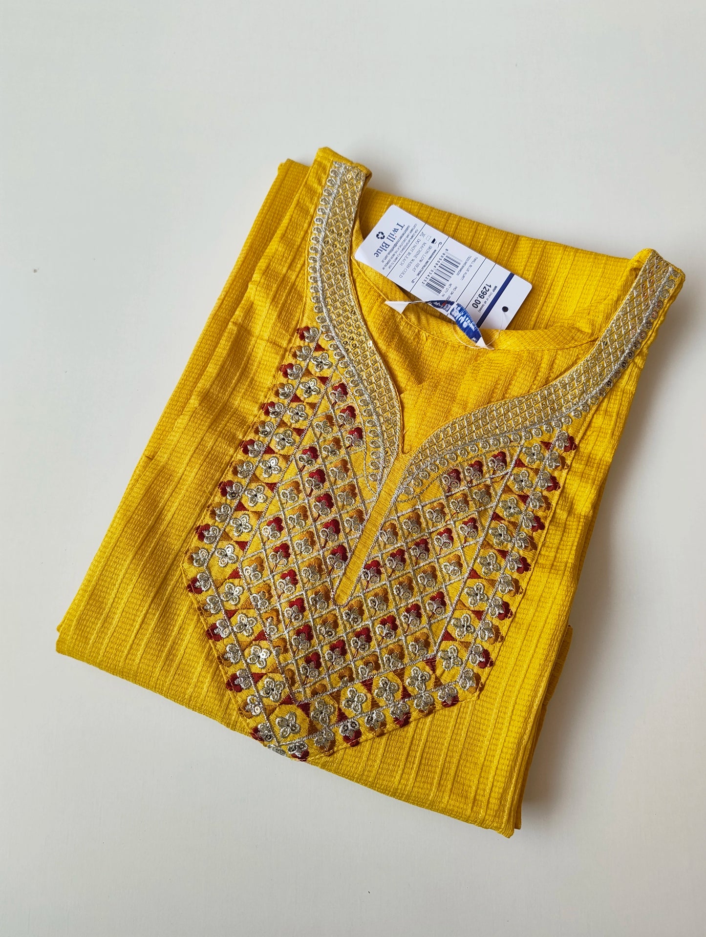 Yellow Popcorn Kurti TW41