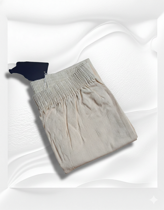 Half White Straight Cut Pants - Stretchable Pants for Kurti-BS14