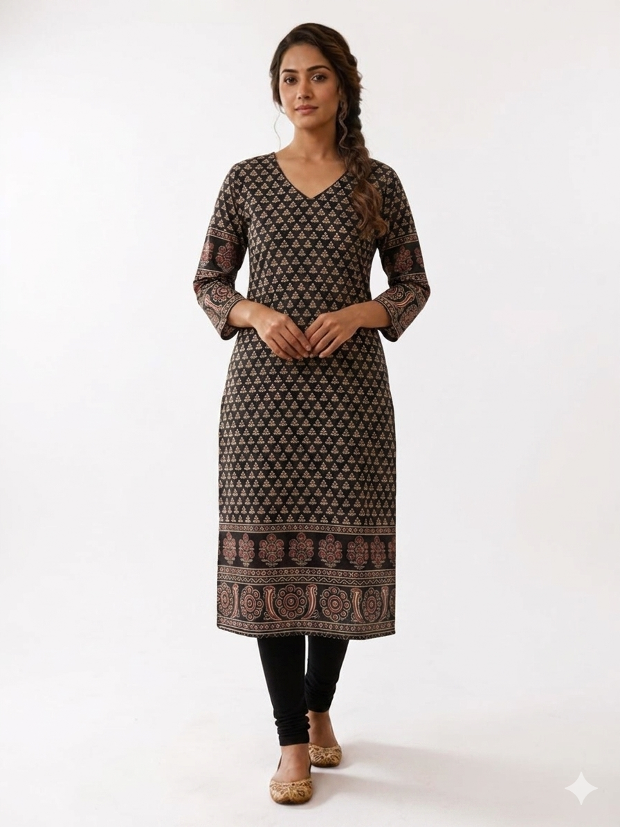 Cotton Ajrak Kurti TW 118