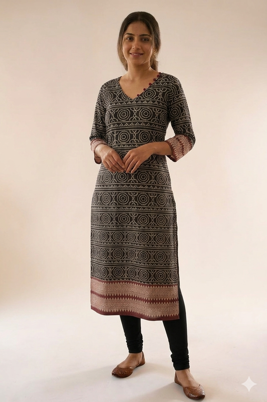 Cotton Ajrak Kurti TW 120