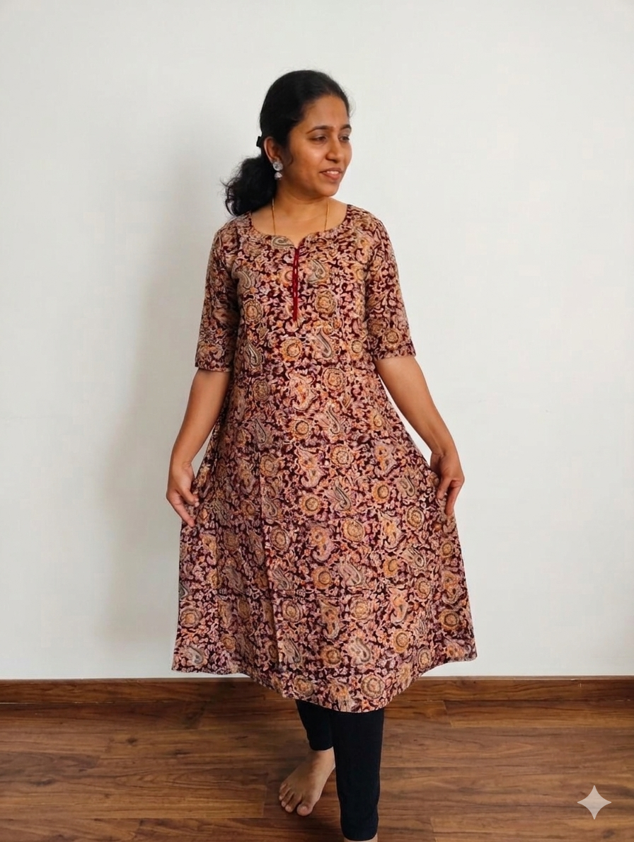 Cotton Kalamkari  Aline Kurti VB02
