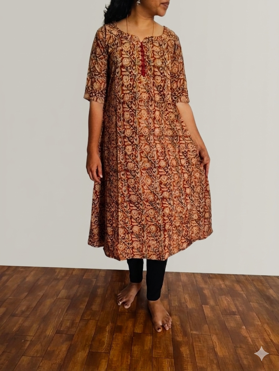 Cotton Kalamkari  Aline Kurti VB03