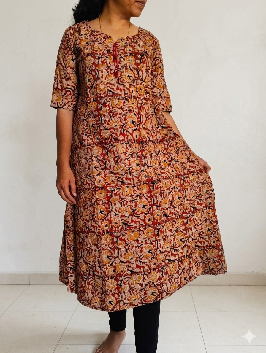 Cotton Kalamkari  Aline Kurti VB05