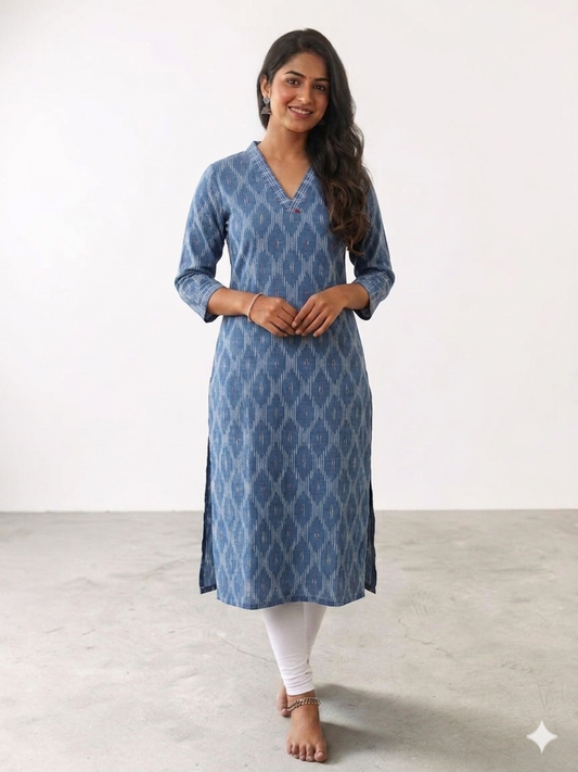 Cotton Ikkat Kurti VB10