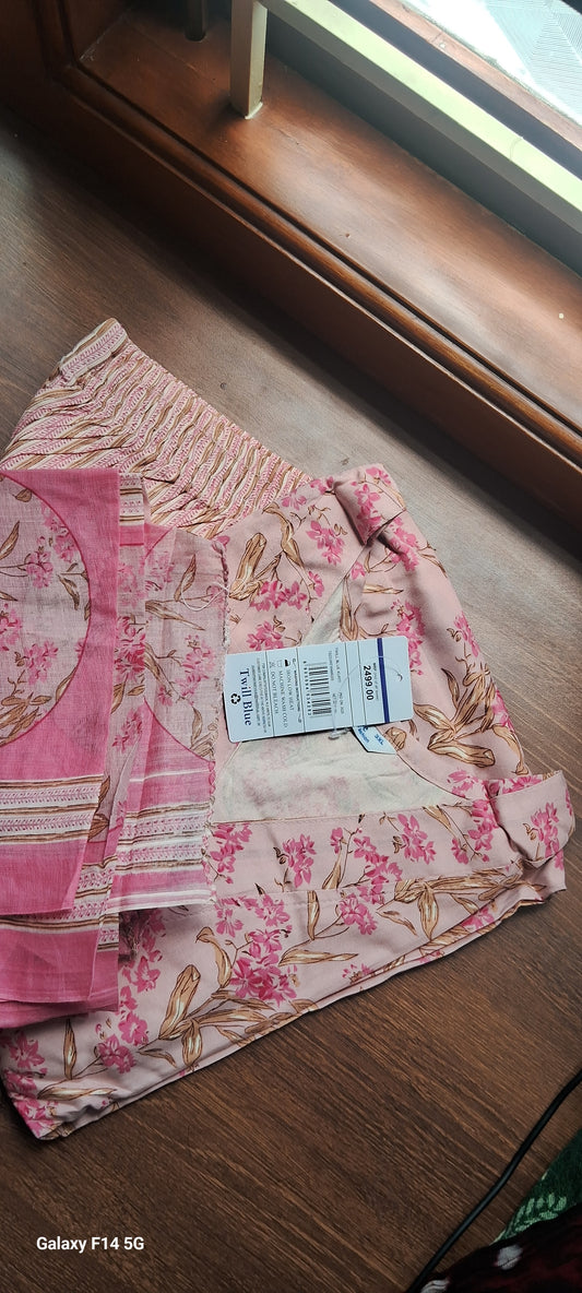 Floral Pink 3 piece Plus size salwar