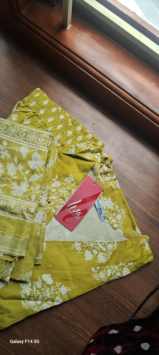 Floral Yellow Green piece Plus size salwar