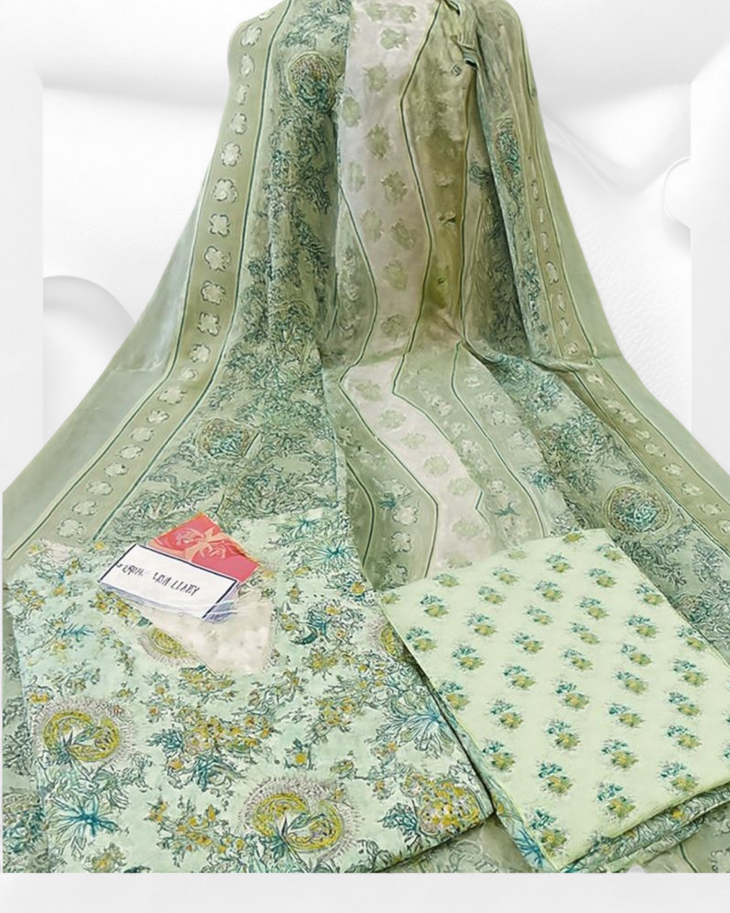 Floral Green 3 piece Plus size salwar