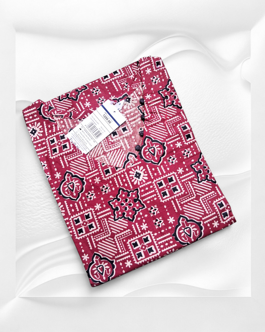 Cotton Ajrak Kurti TW 124