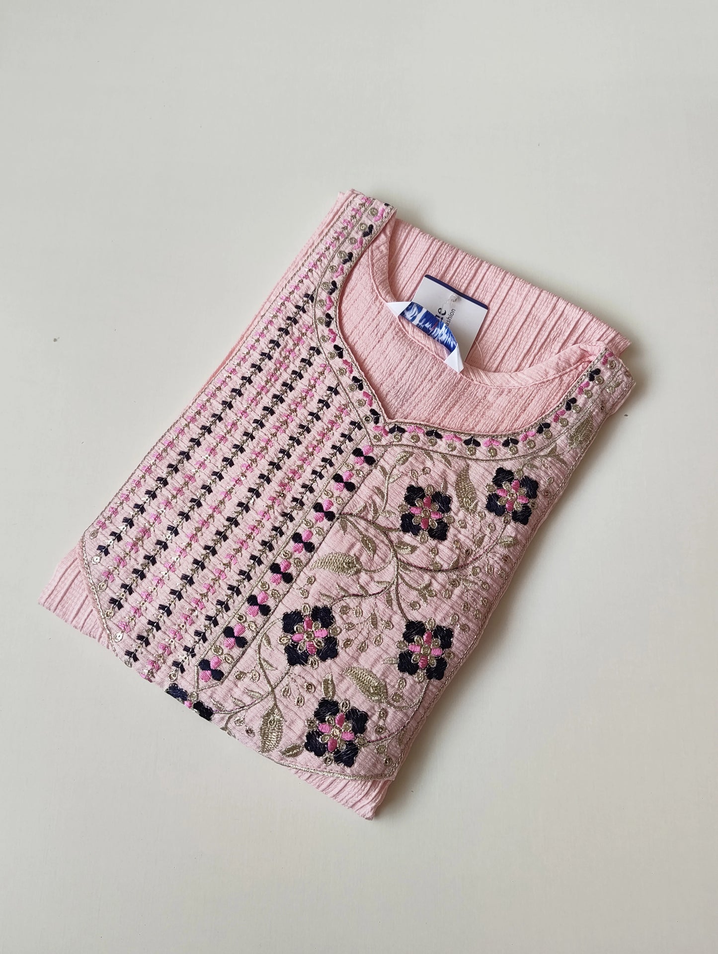 BabyPink Popcorn Kurti TW50