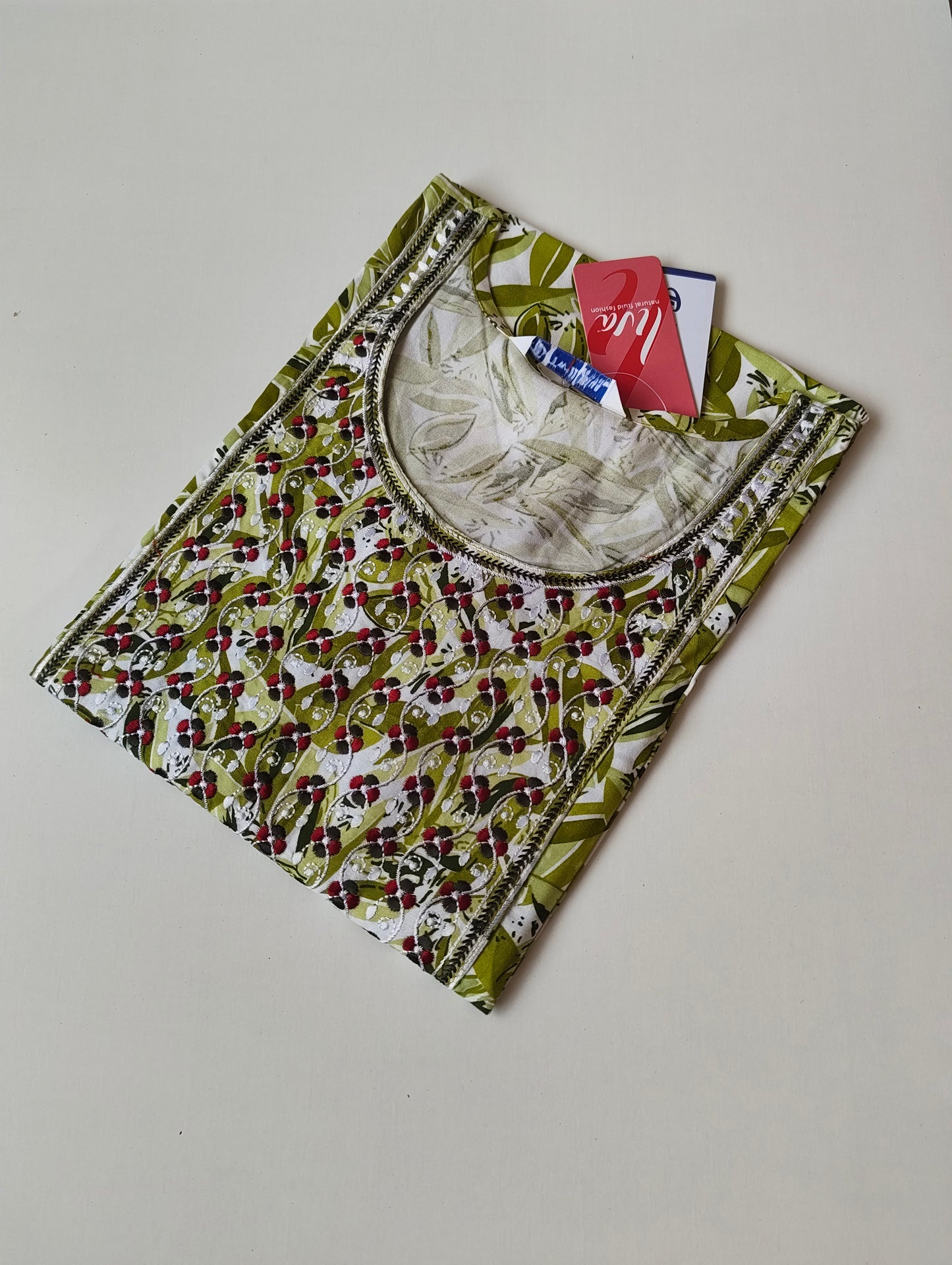 Embroidery Liva Kurti Green EKTB01