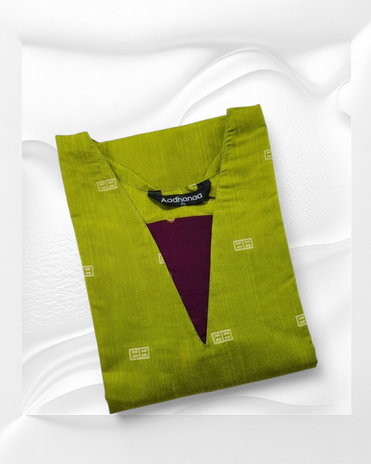 Green Raw Silk Kurti