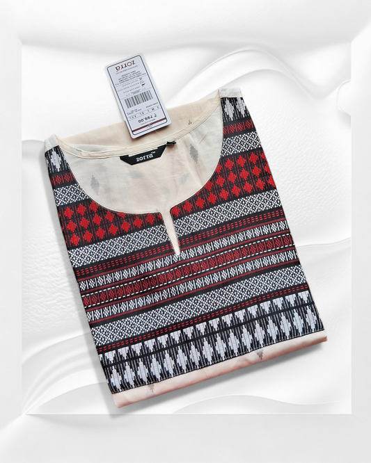 PREMIUM WHITE Black Kurti ZO19
