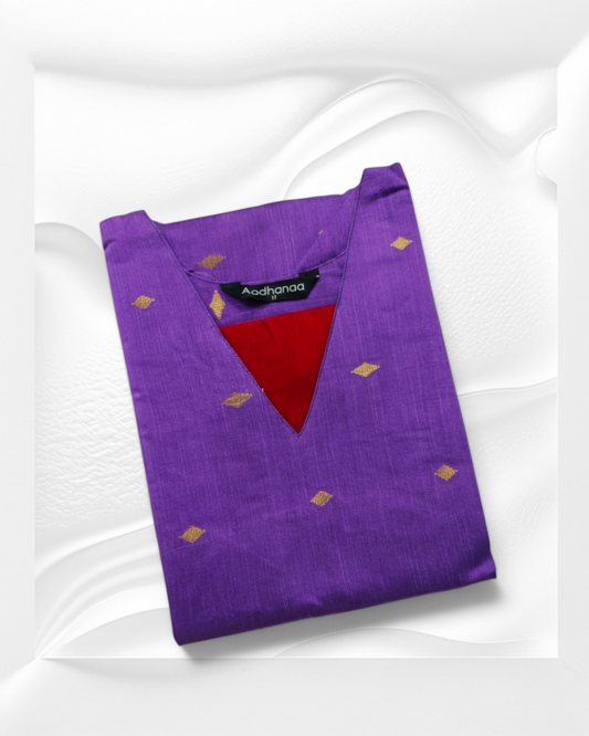 Purple Raw Silk Kurti