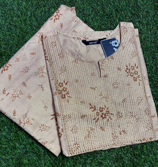 PREMIUM light Cream Brown Kurti ZO37