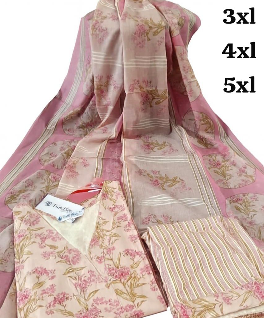 Floral Pink 3 piece Plus size salwar
