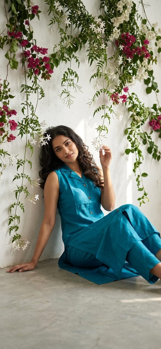 Teal Blue Cotton CordSet PO15 (Copy) (Copy)