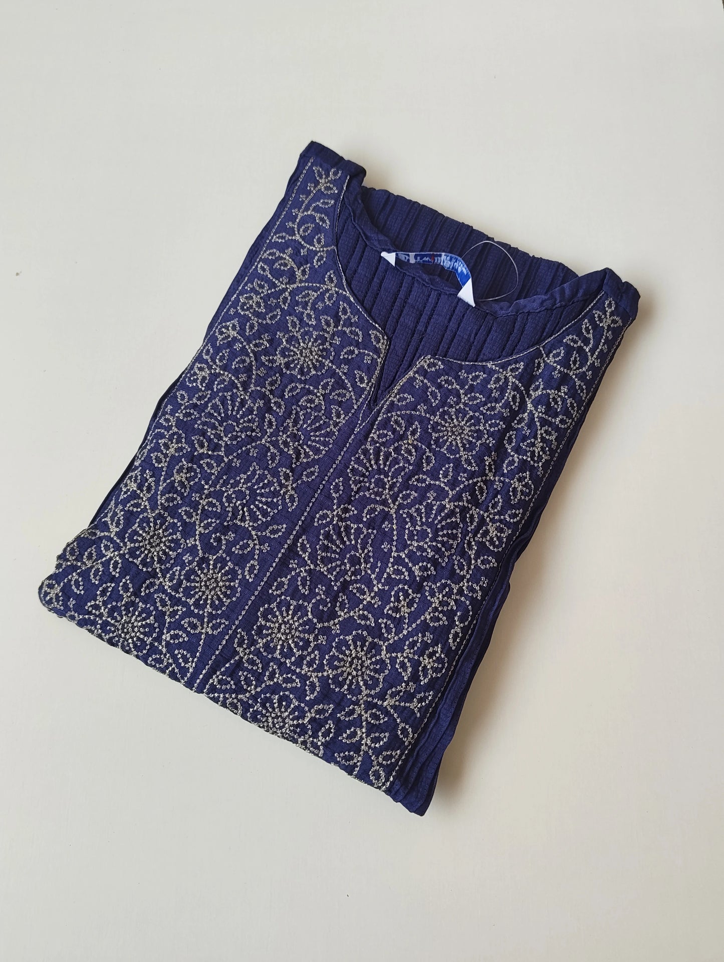 Indigo Popcorn Kurti TW44