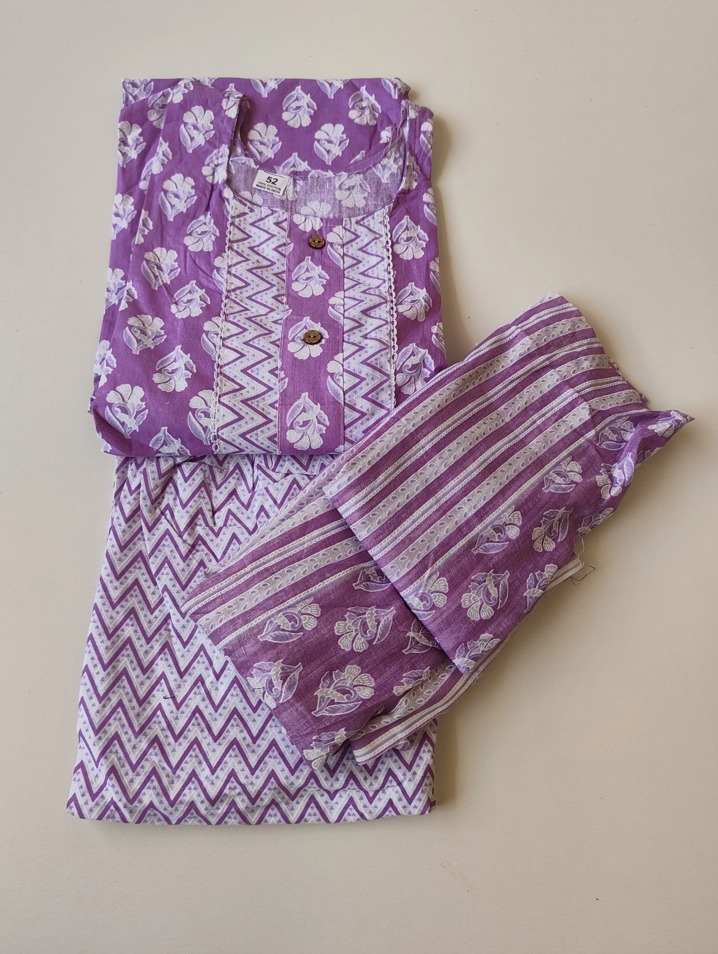 Lavendar Jaipur Salwar JP05 Plus Size (3 pcs Set)