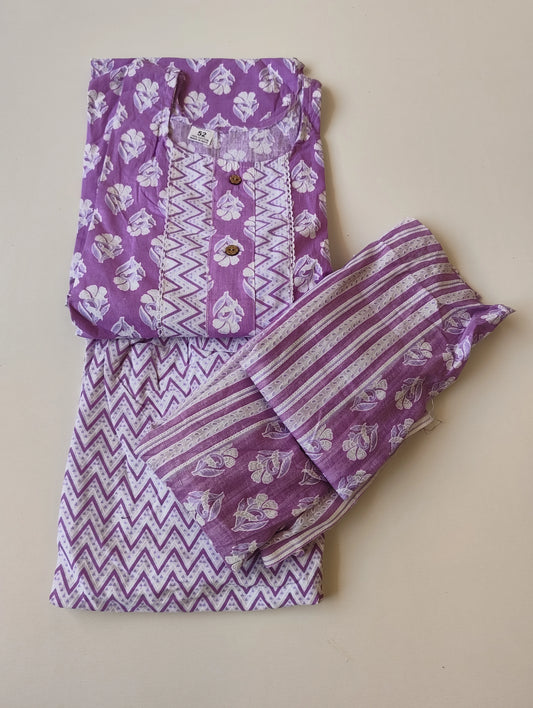 Lavendar Jaipur Salwar JP05 Plus Size (3 pcs Set)