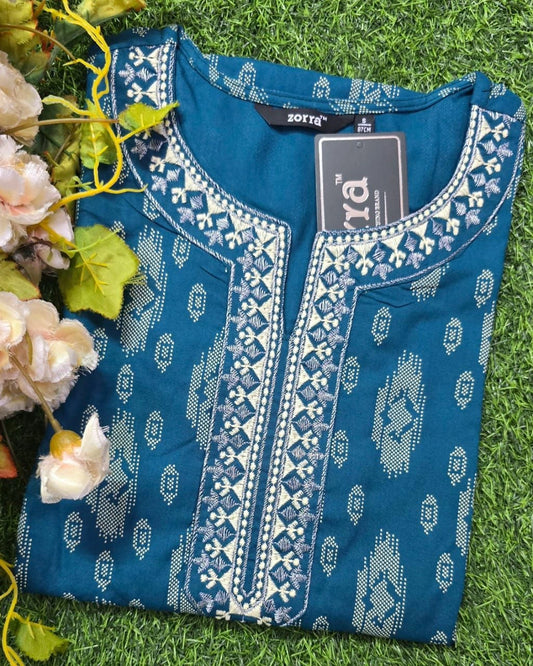 Peacock Blue Kurti ZO02
