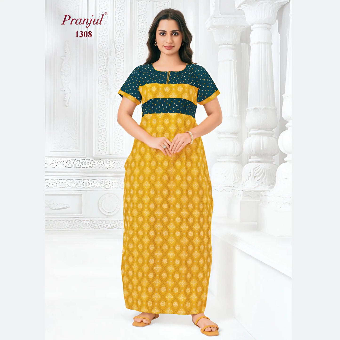 Cotton Pranjul Nighty 1308
