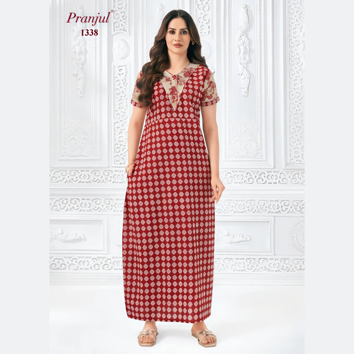 Cotton Pranjul Nighty 1338