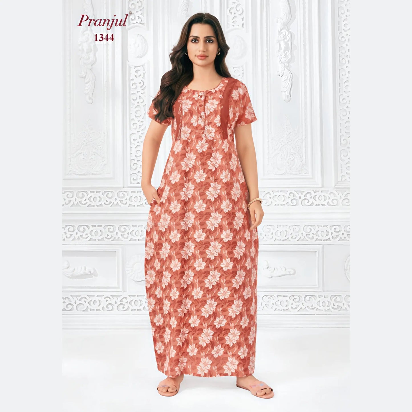 Cotton Pranjul Nighty 1344