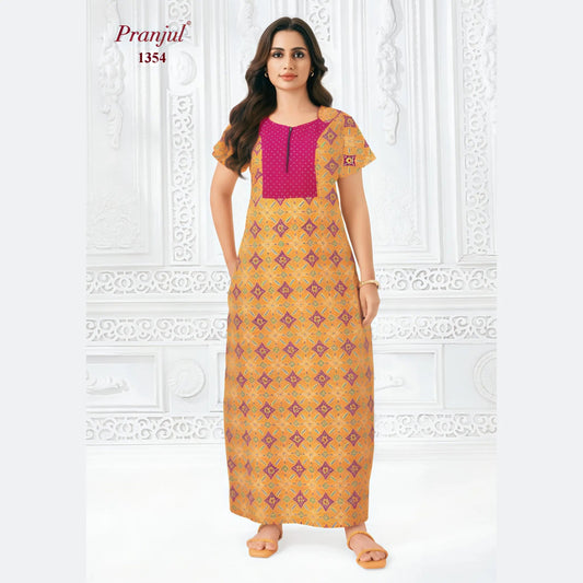 Cotton Pranjul Nighty 1354