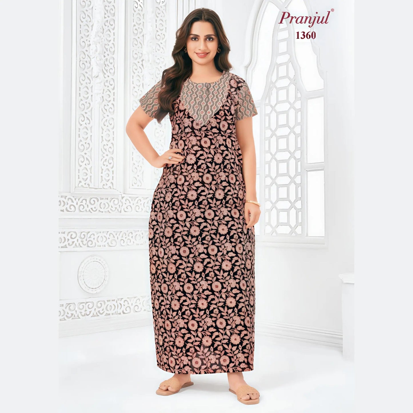 Cotton Pranjul Nighty 1360