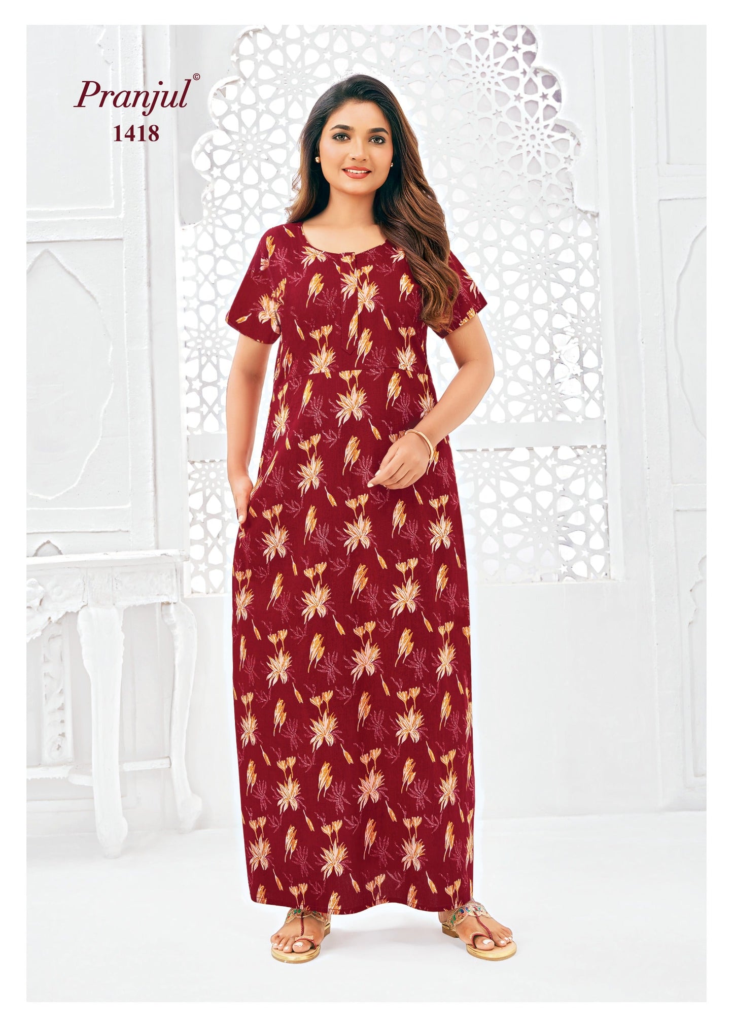 Cotton Pranjul Nighty 1418