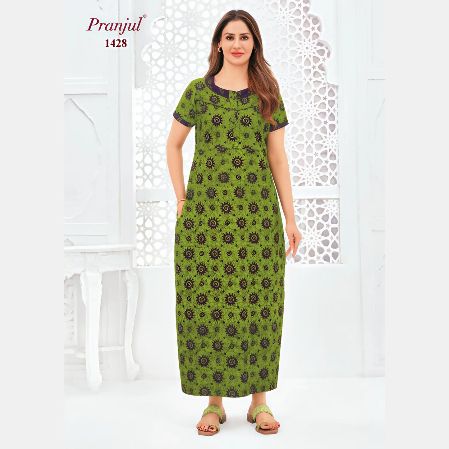 Cotton Pranjul Nighty 1428