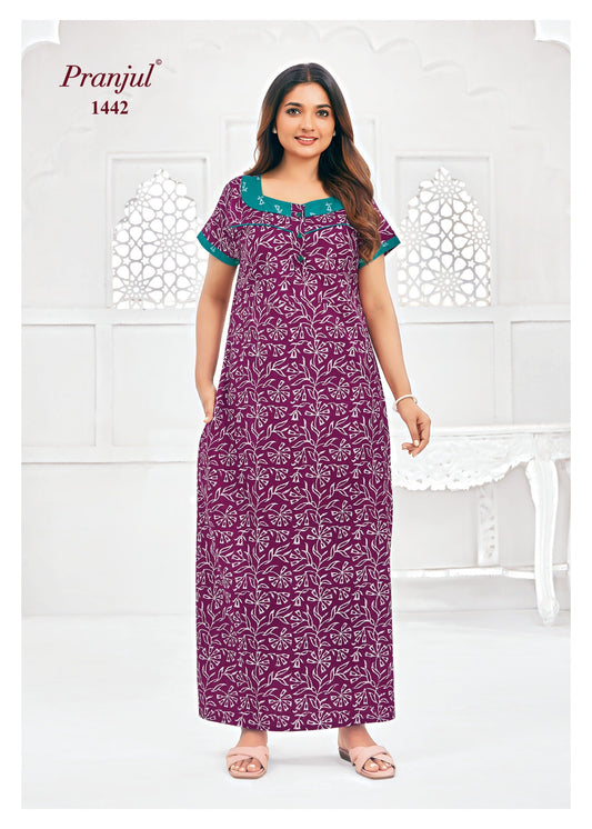 Cotton Pranjul Nighty 1442