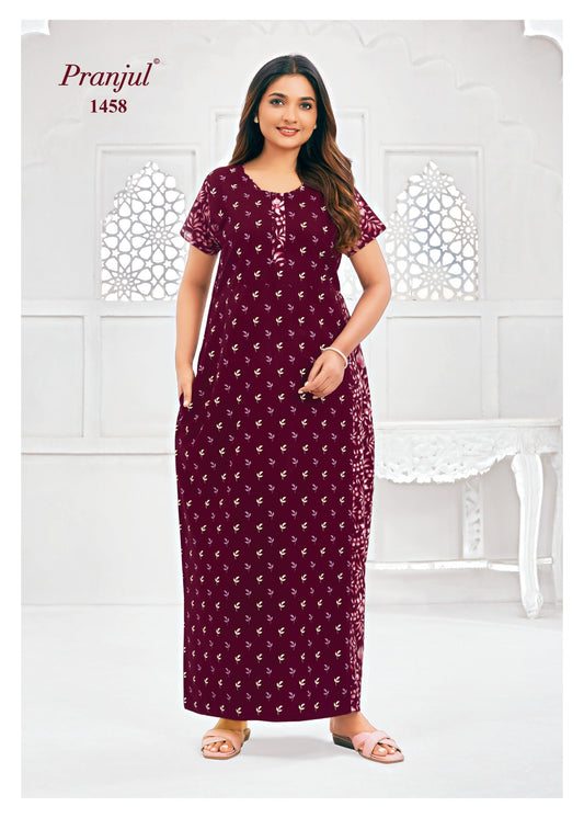 Cotton Pranjul Nighty 1458