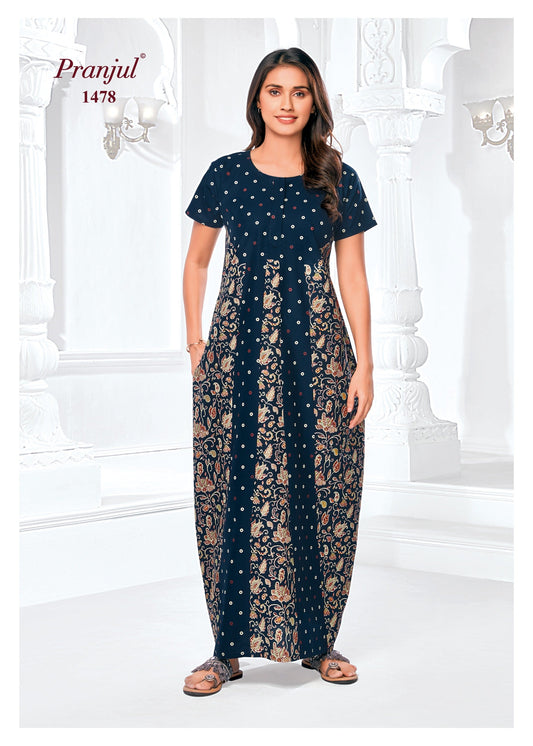 Cotton Pranjul Nighty 1478