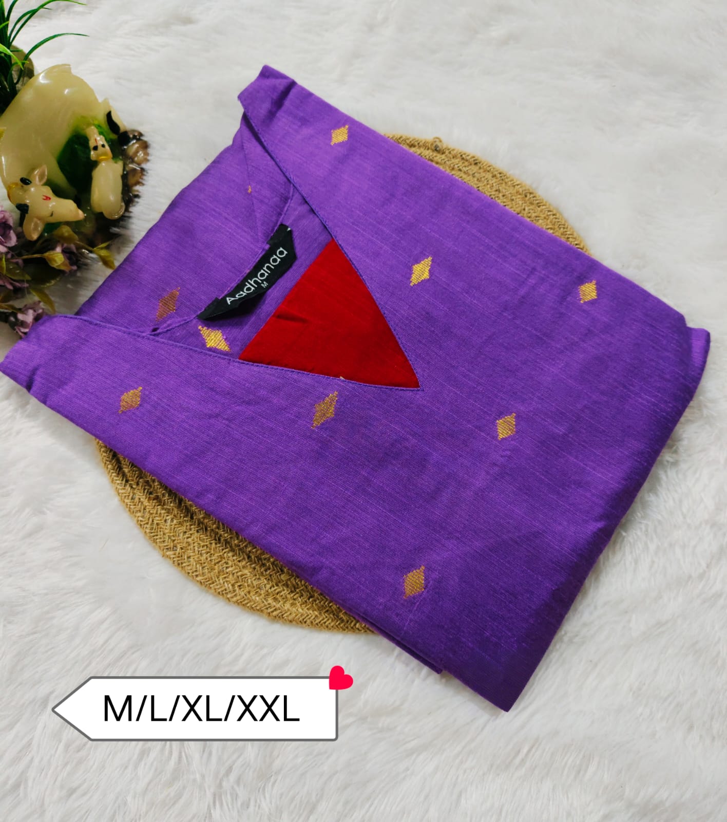 Purple Raw Silk Kurti