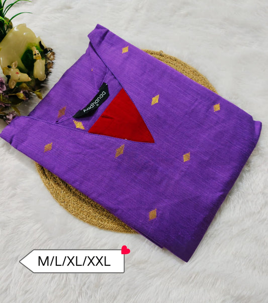 Purple Raw Silk Kurti