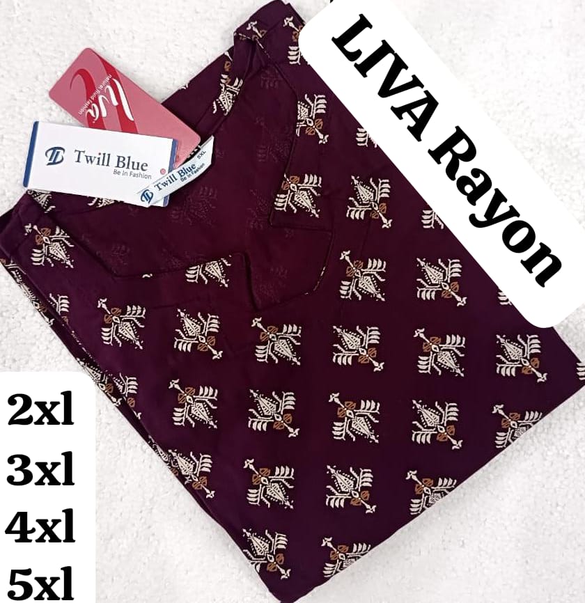Wine_Rayon_Printed_Plus_Kurti_TW52