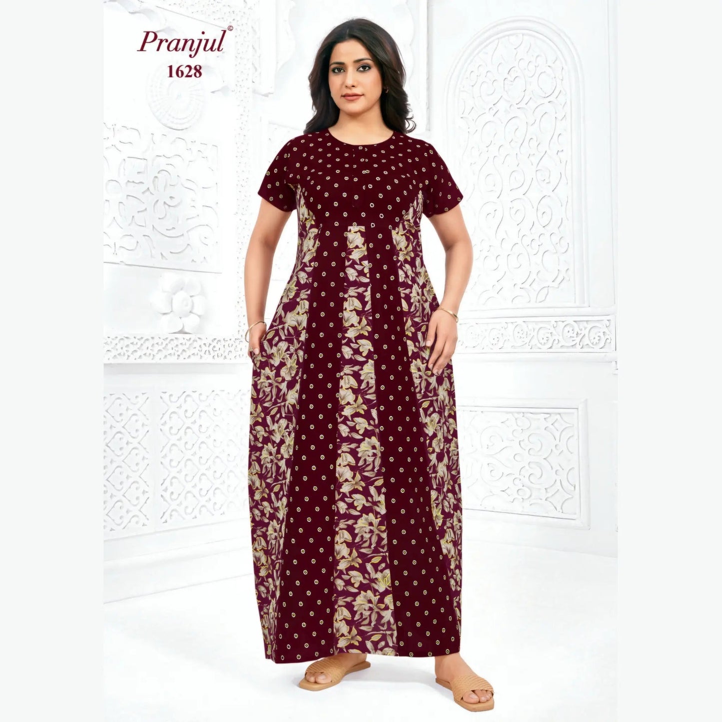 Cotton Pranjul Nighty 1628