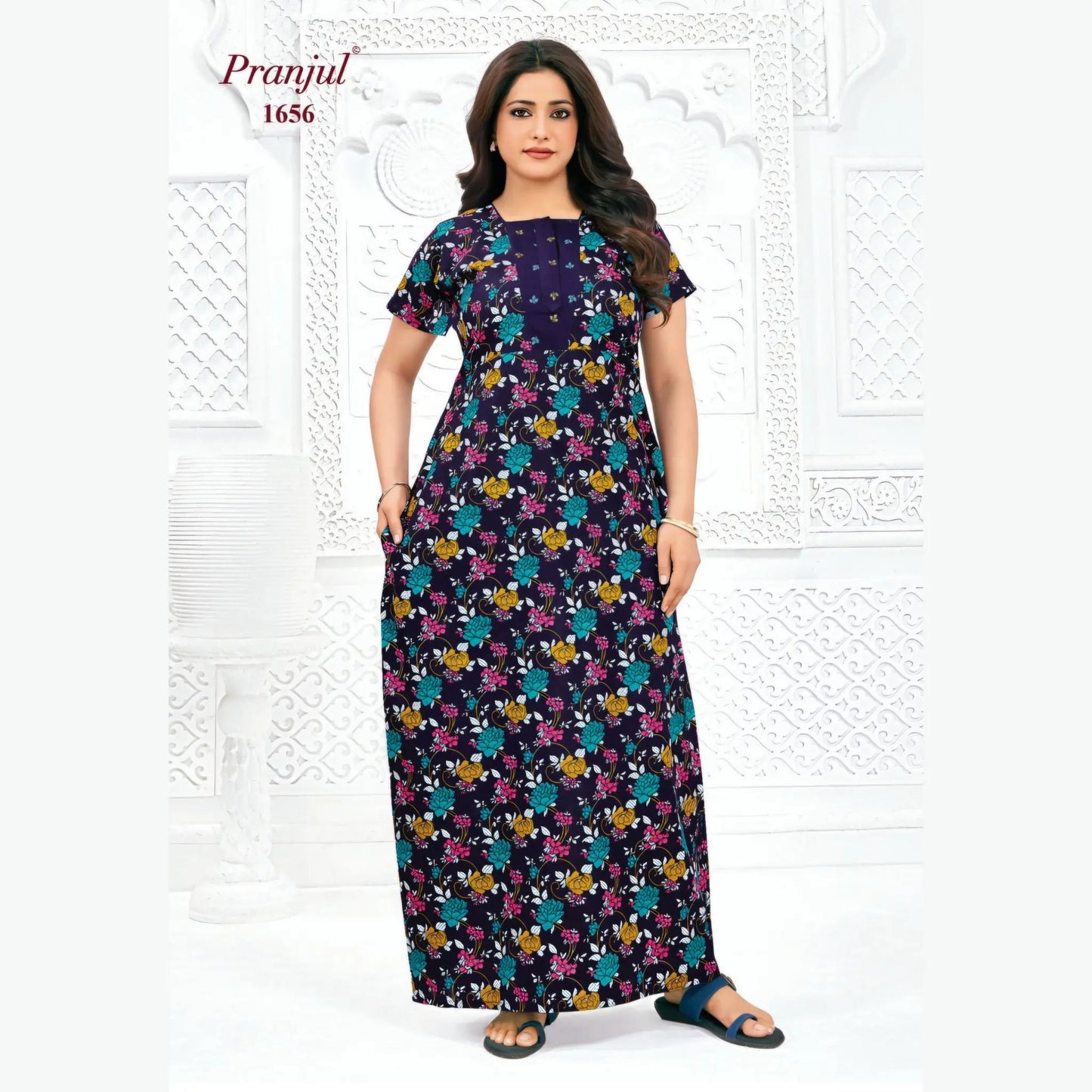 Cotton Pranjul Nighty 1656