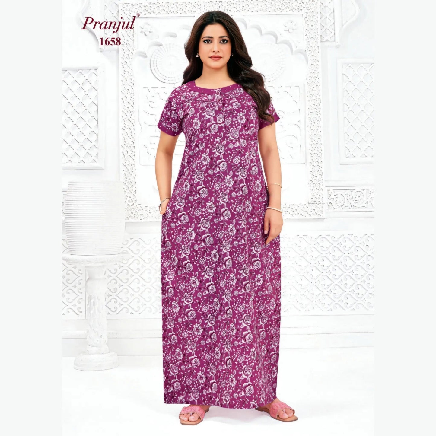 Cotton Pranjul Nighty 1658