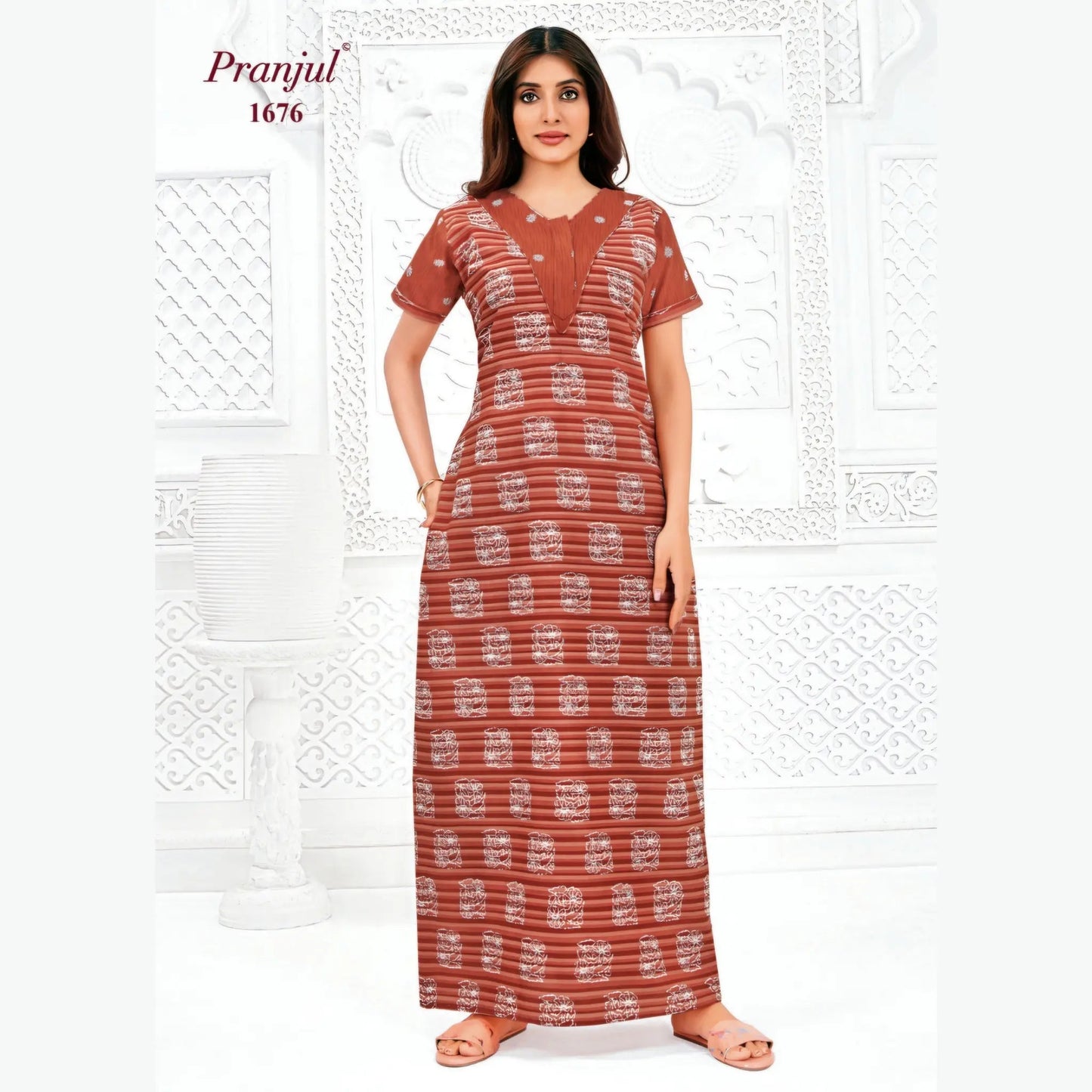 Cotton Pranjul Nighty 1676